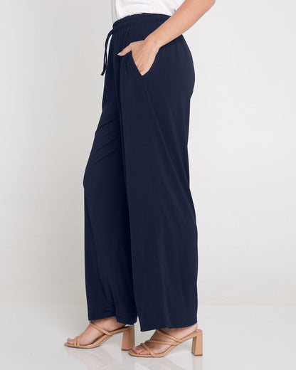 Tammy Stretch Jersey Pants - Dark Navy