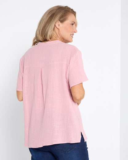 Rebecca Nehru Shirt - Rose