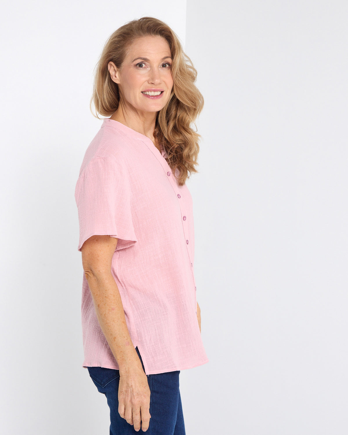 Rebecca Nehru Shirt - Rose