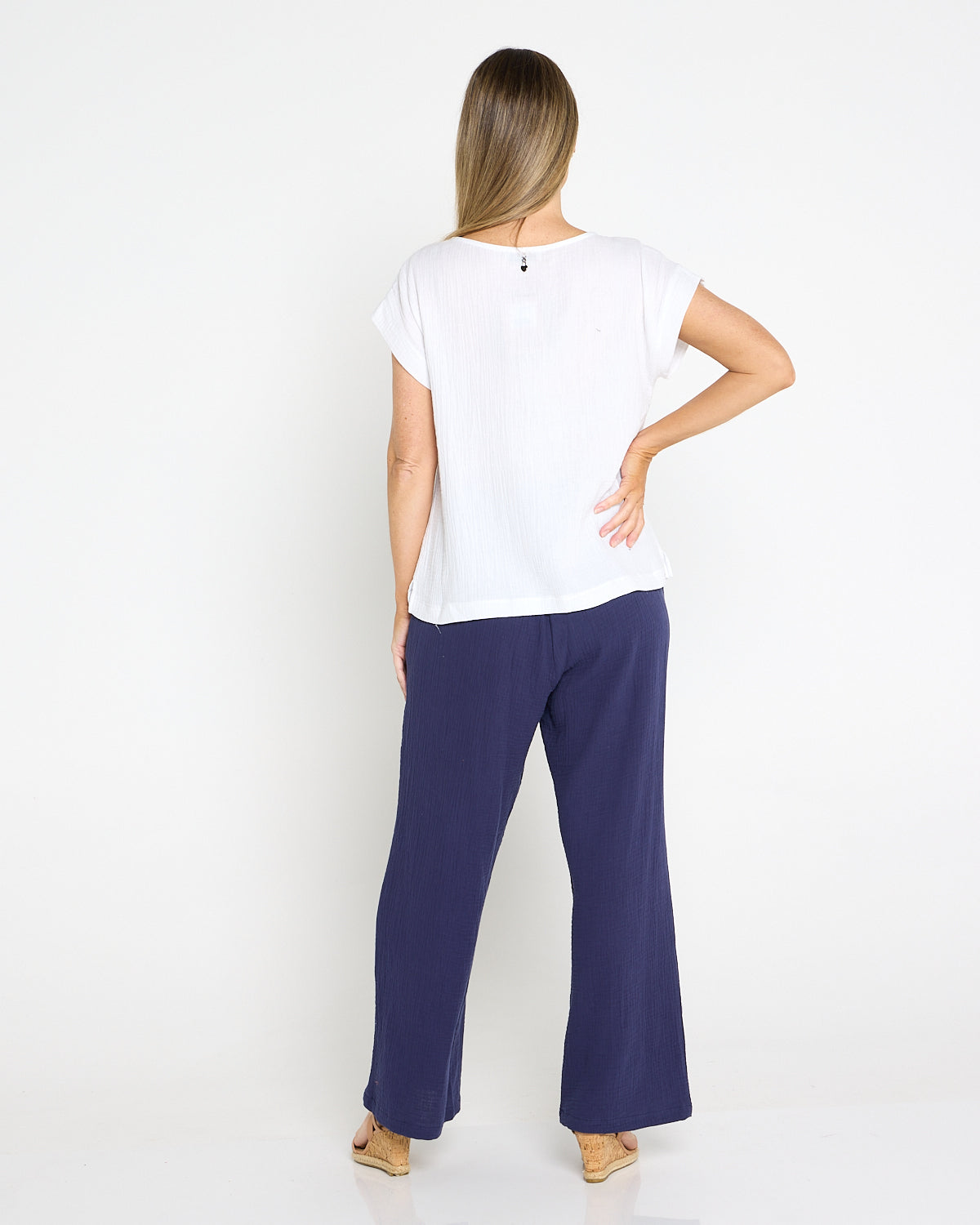 Bonded Cheesecloth Pant - Navy