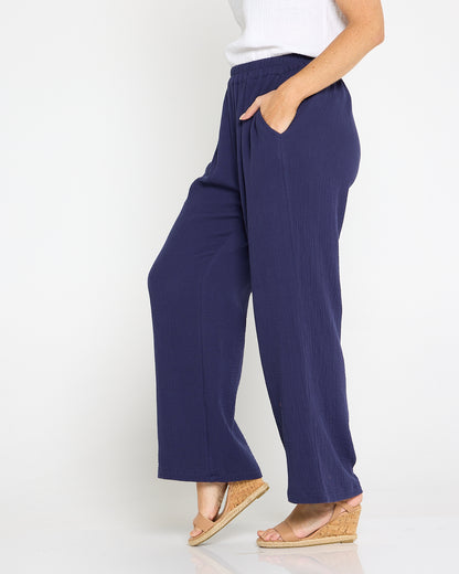 Bonded Cheesecloth Pant - Navy