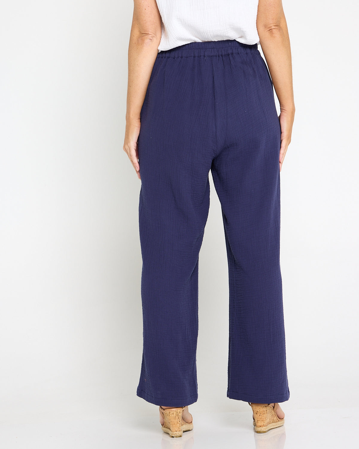 Bonded Cheesecloth Pant - Navy
