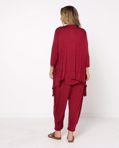 Teegan Crush Cardigan - Burgundy