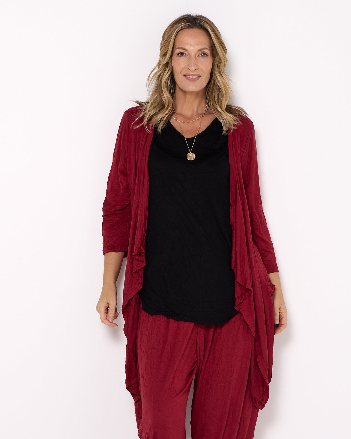 Teegan Crush Cardigan - Burgundy