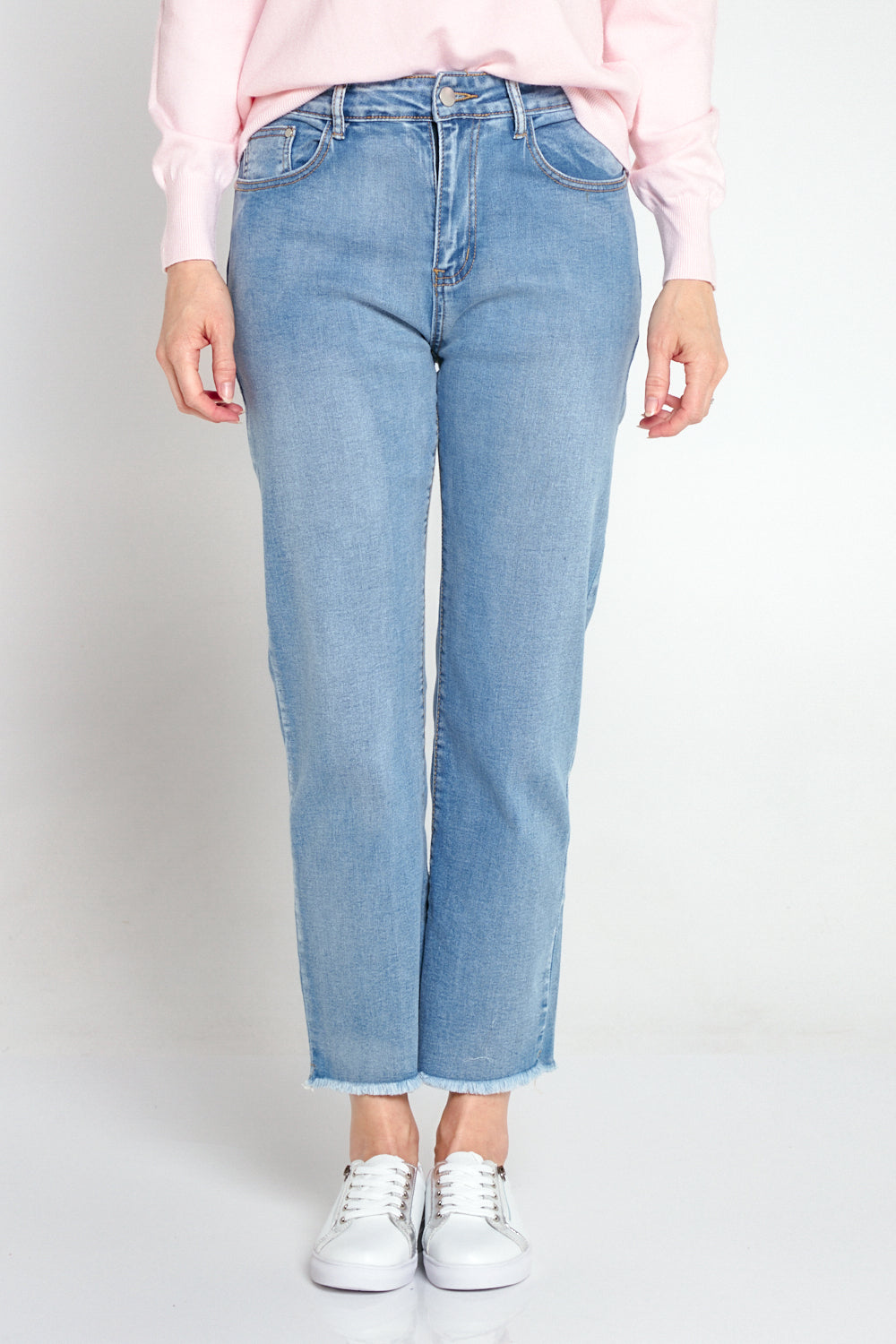 Tegan Cropped Jeans - Light Wash Denim