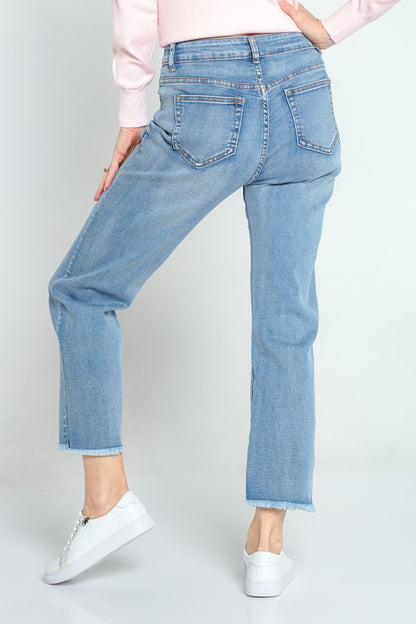 Tegan Cropped Jeans - Light Wash Denim
