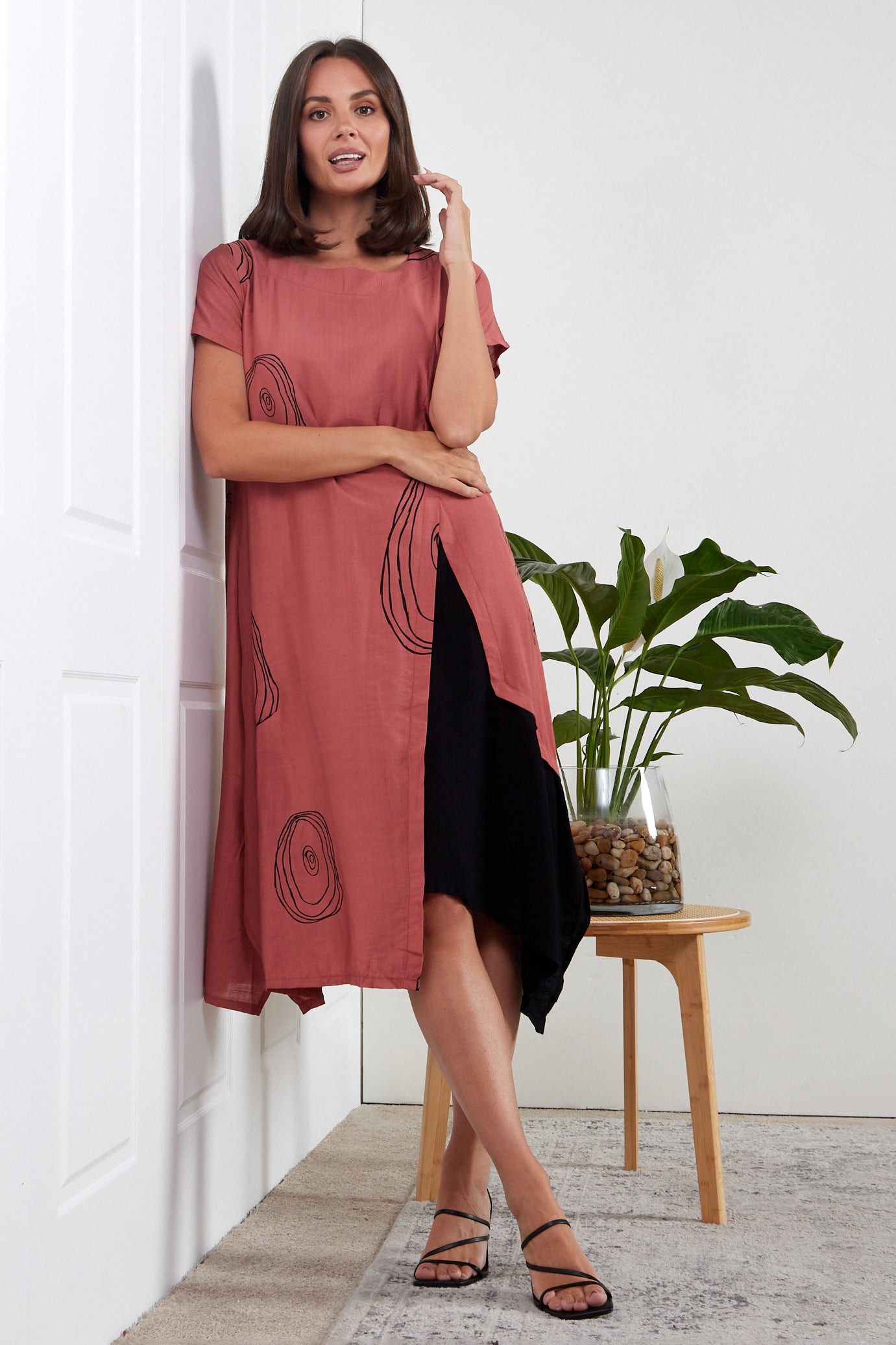 Thandie Dress - Terracotta Swirl