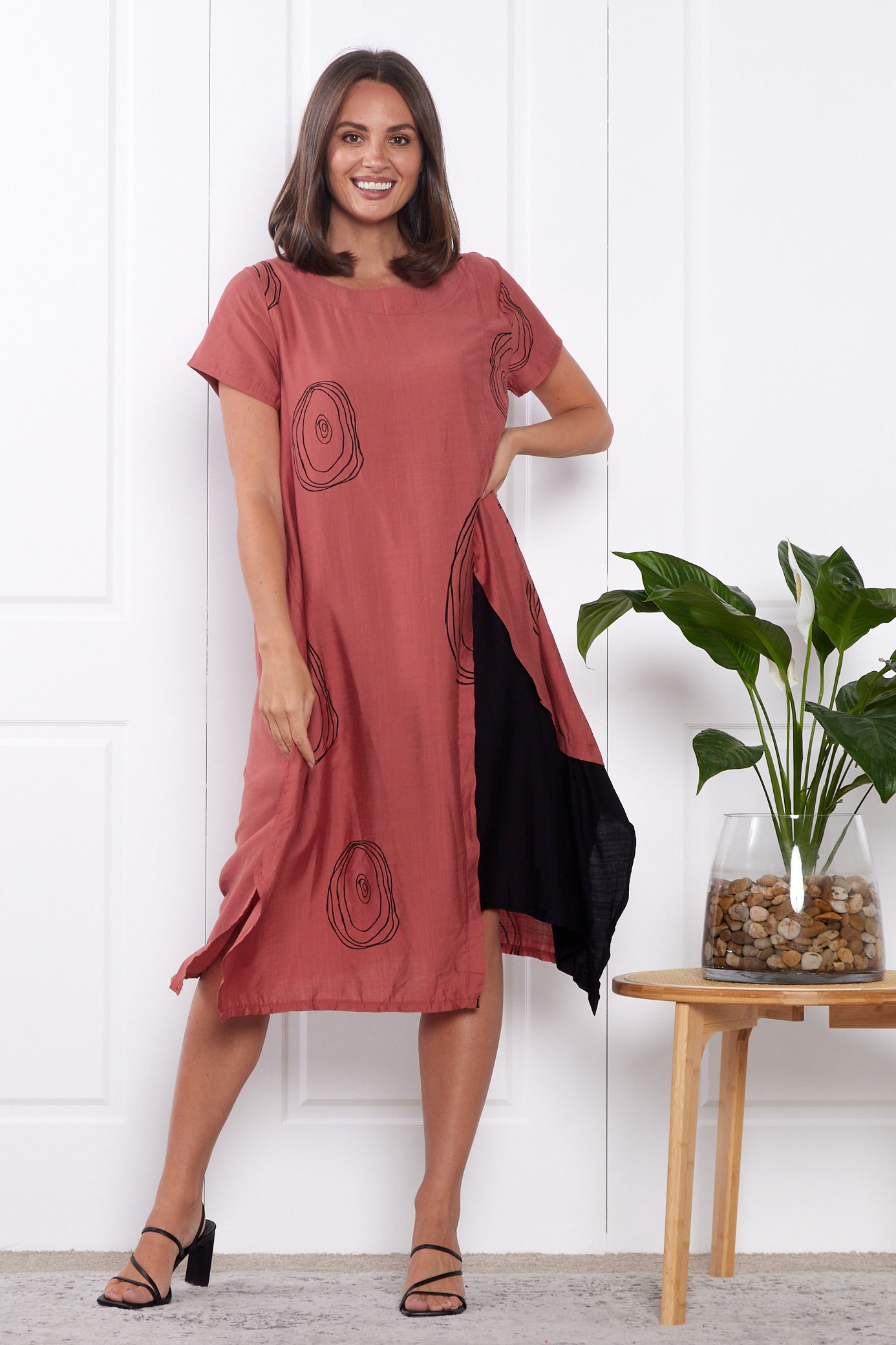 Thandie Dress - Terracotta Swirl