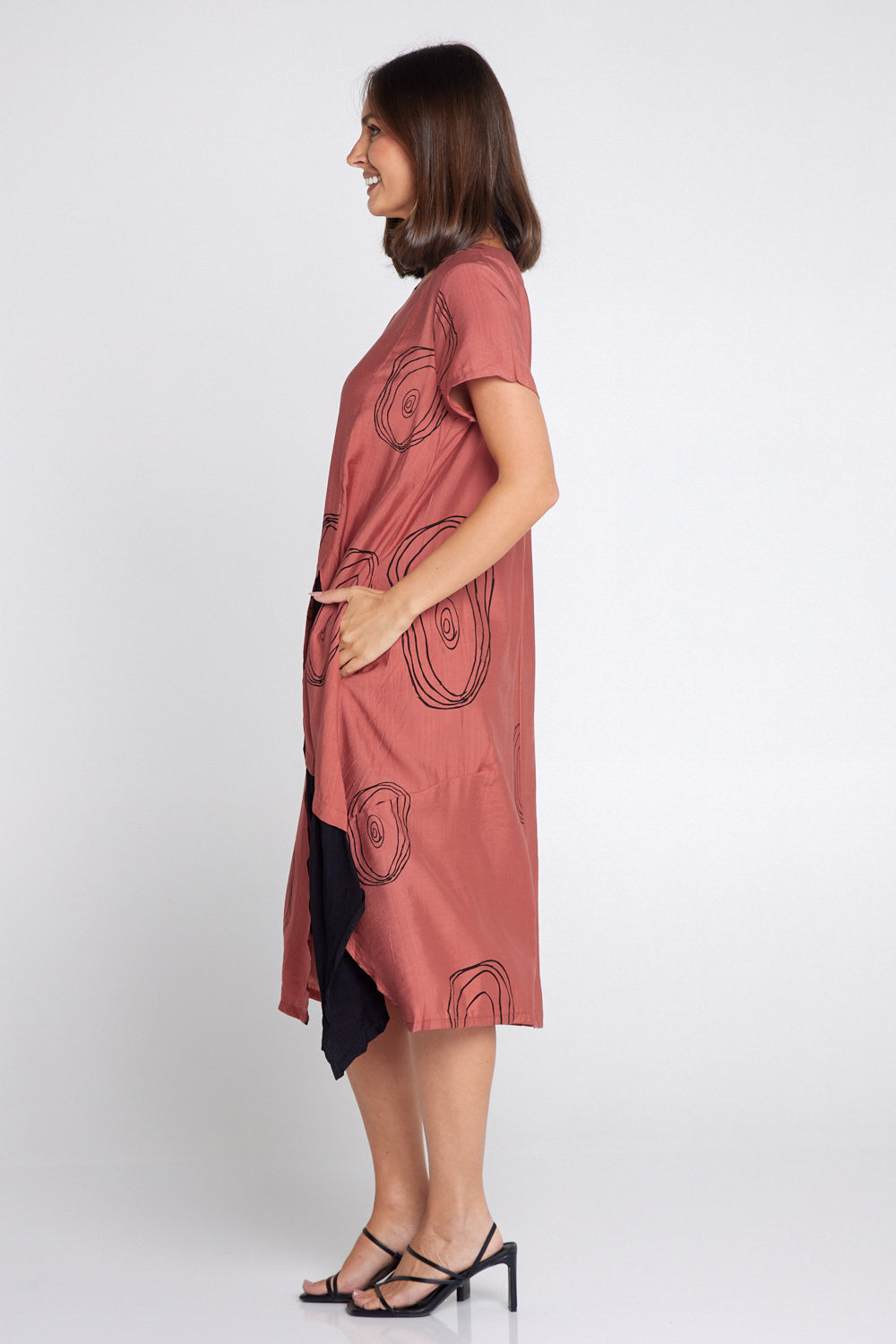 Thandie Dress - Terracotta Swirl