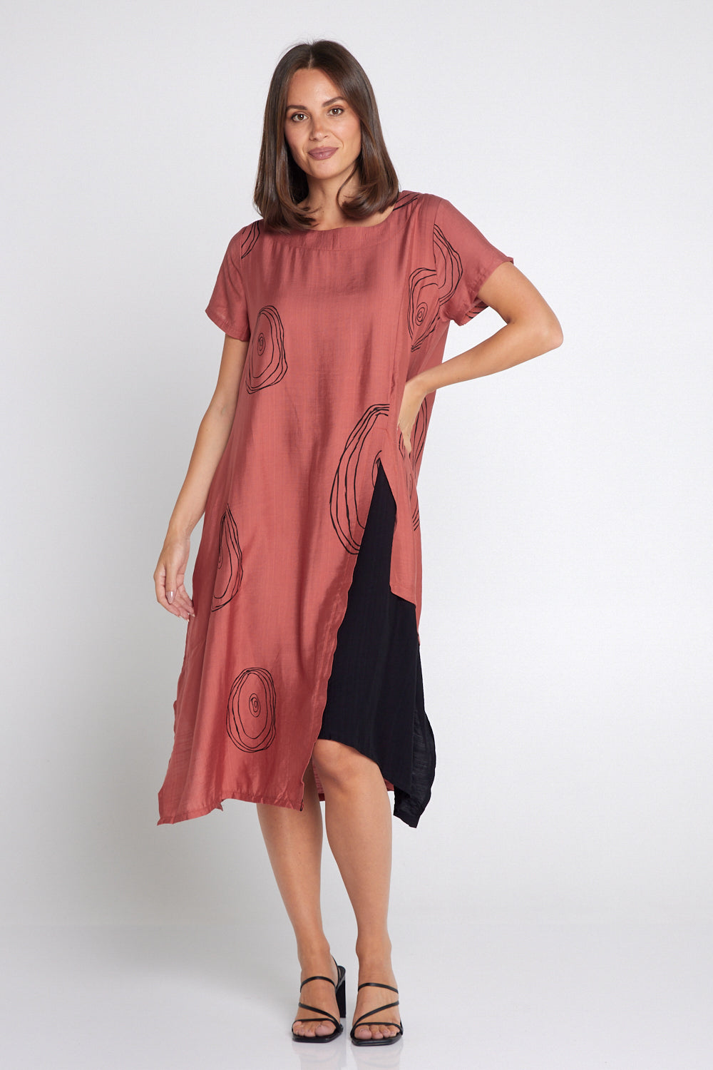 Thandie Dress - Terracotta Swirl