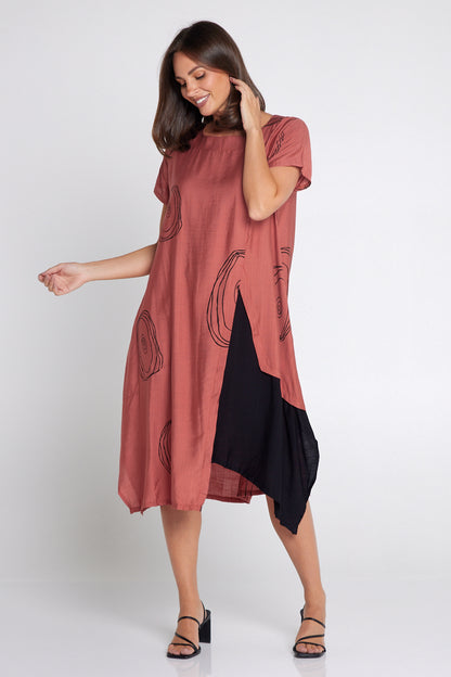 Thandie Dress - Terracotta Swirl