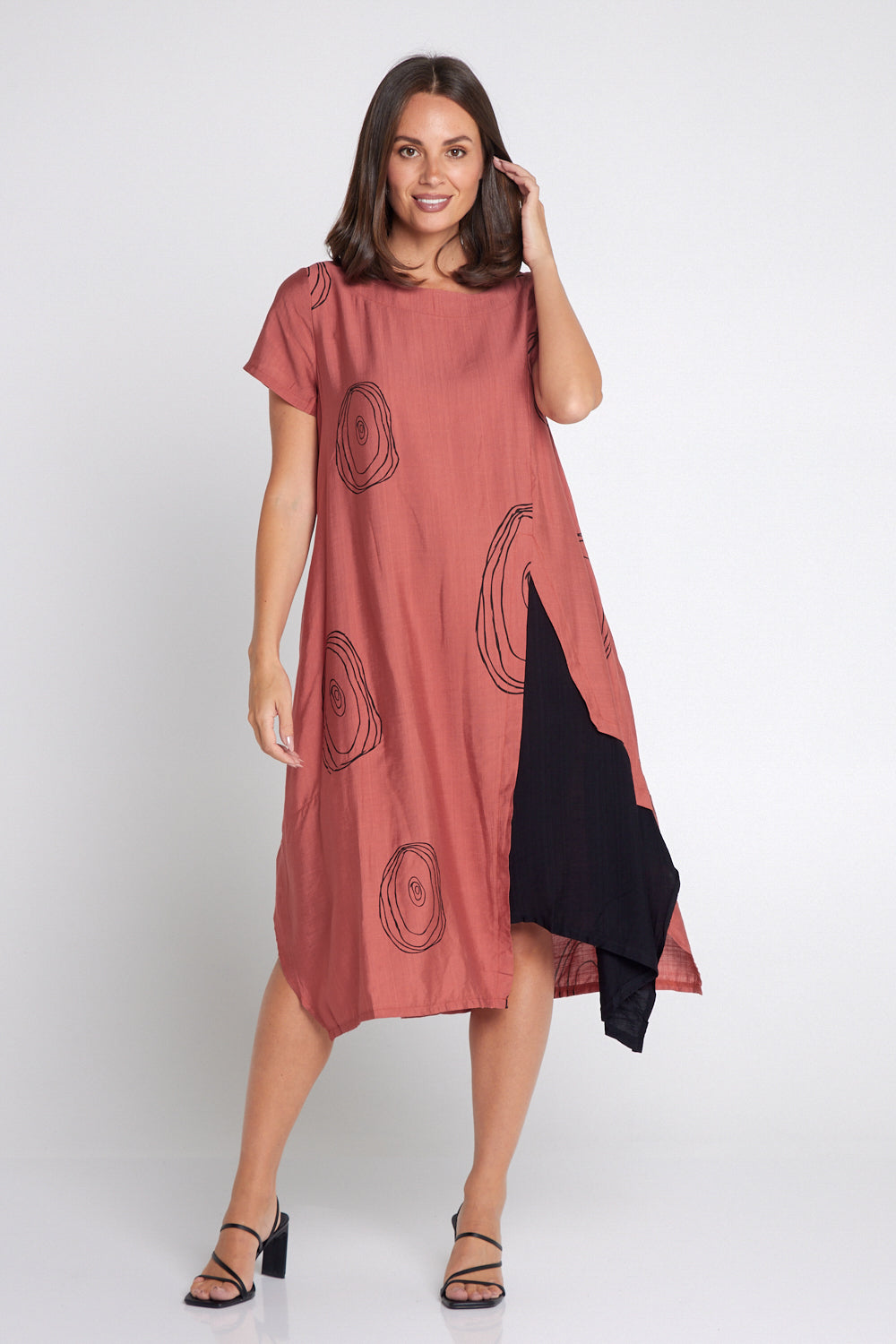 Thandie Dress - Terracotta Swirl