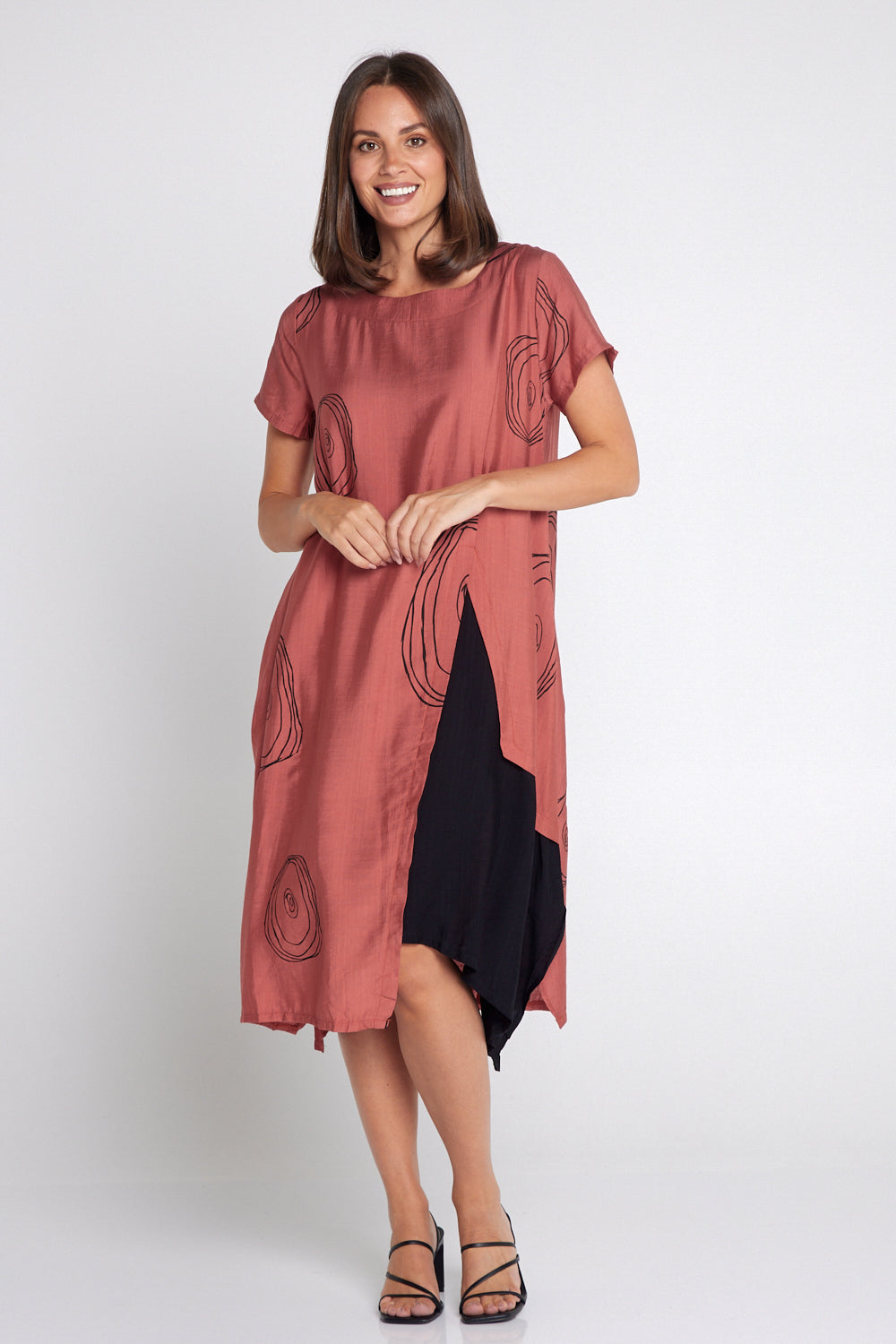 Thandie Dress - Terracotta Swirl