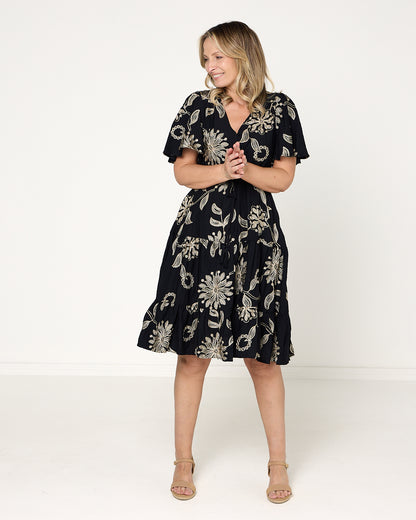 Southwell Embroidered Dress - Black