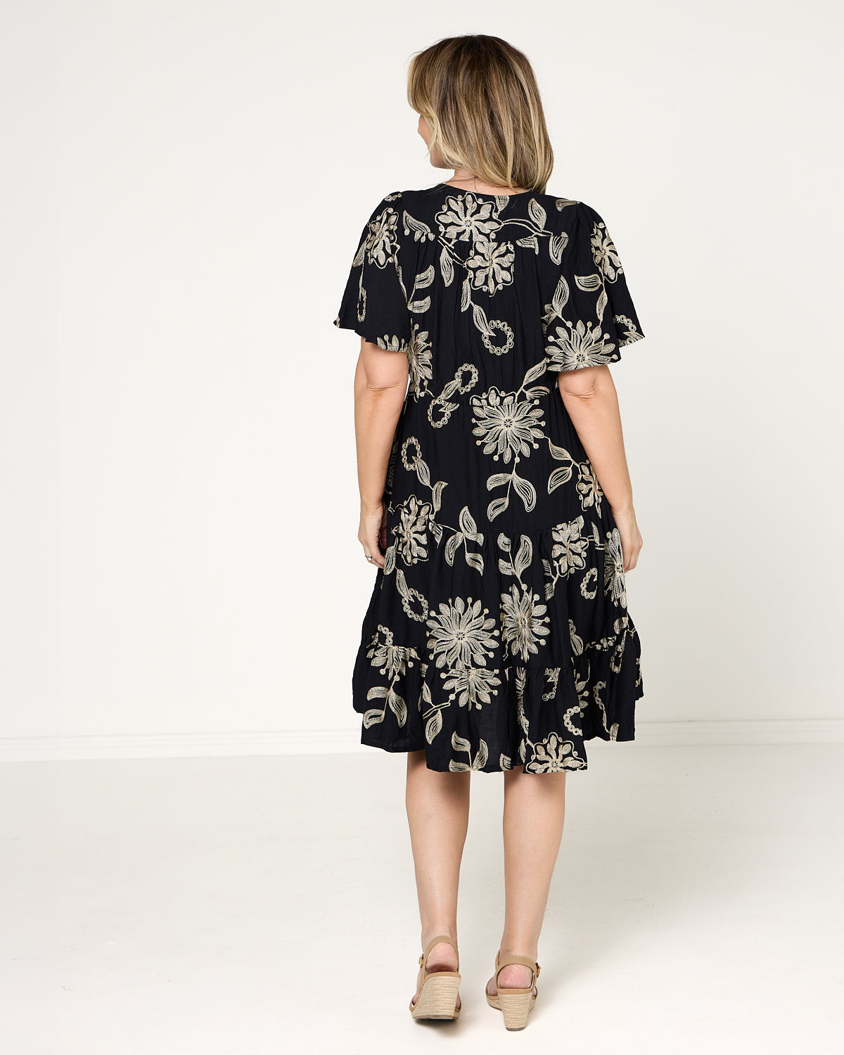 Southwell Embroidered Dress - Black