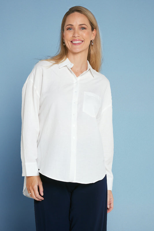 Tiffany Linen Essential Shirt - White