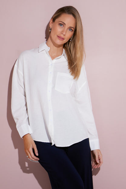 Tiffany Linen Shirt - White