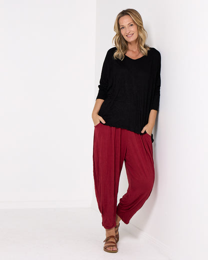 V Neck Celia Top - Black