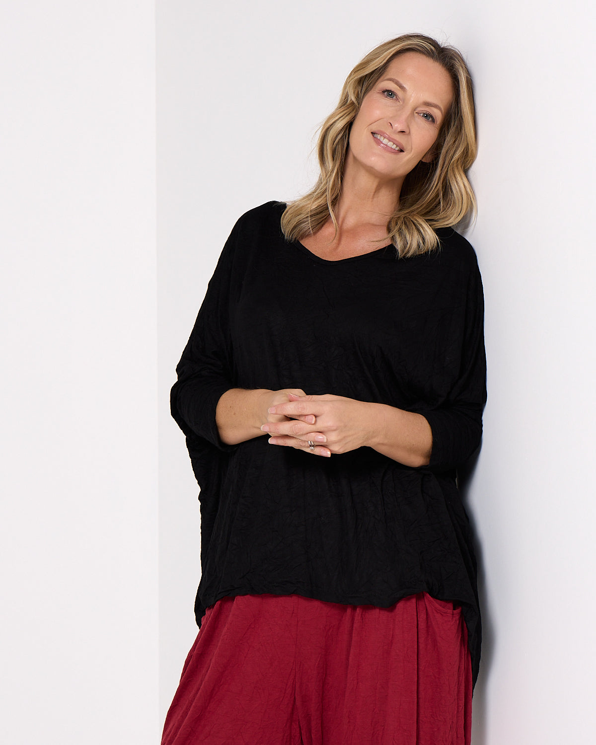 V Neck Celia Top - Black