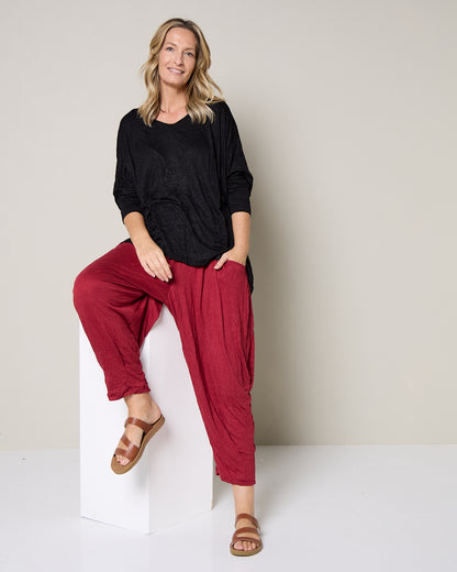 V Neck Celia Top - Black