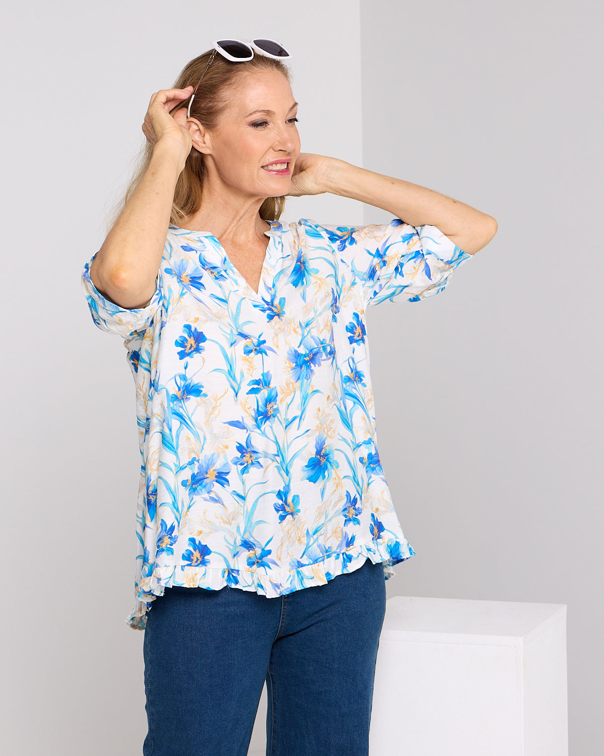 Charlotte Blouse - Blue Iris