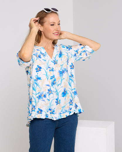 Charlotte Blouse - Blue Iris