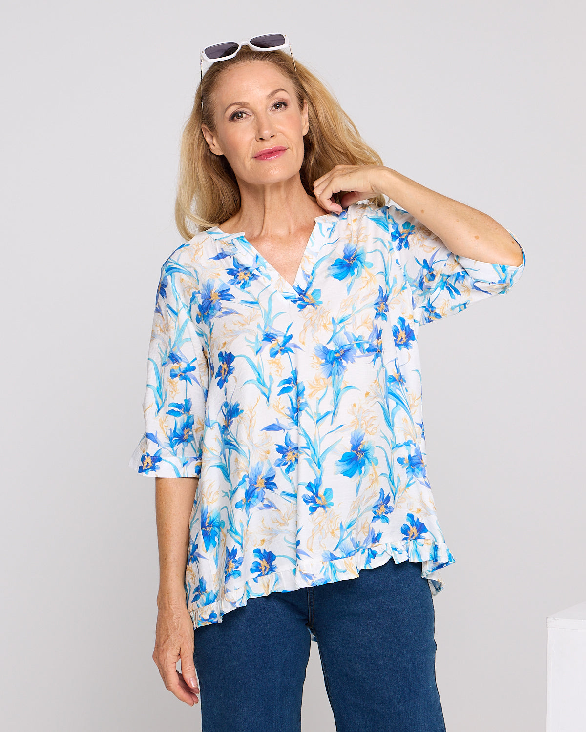 Charlotte Blouse - Blue Iris