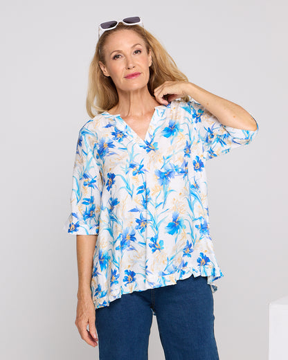Charlotte Blouse - Blue Iris