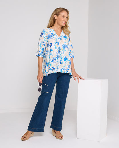 Charlotte Blouse - Blue Iris