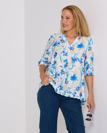Charlotte Blouse - Blue Iris