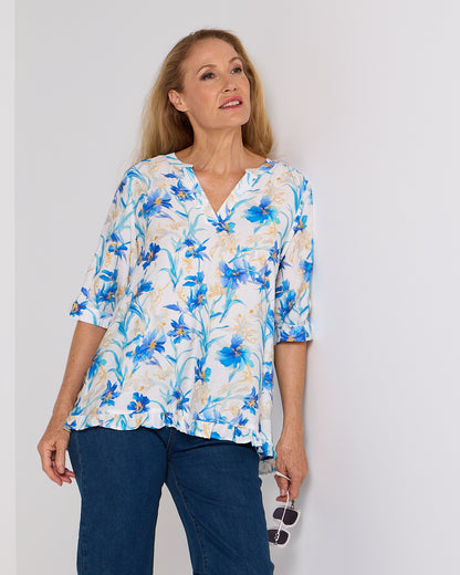 Charlotte Blouse - Blue Iris