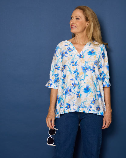 Charlotte Blouse - Blue Iris