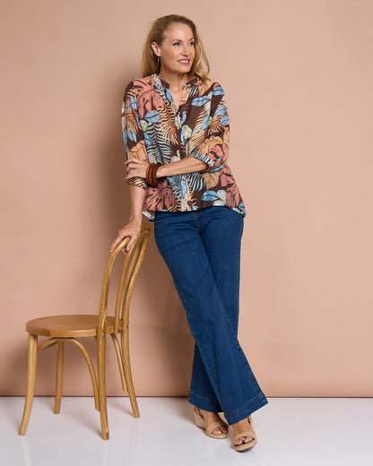 Delilah Blouse - Choc Tropical