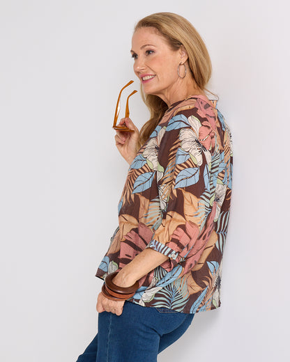 Delilah Blouse - Choc Tropical