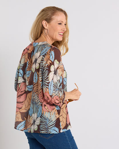 Delilah Blouse - Choc Tropical