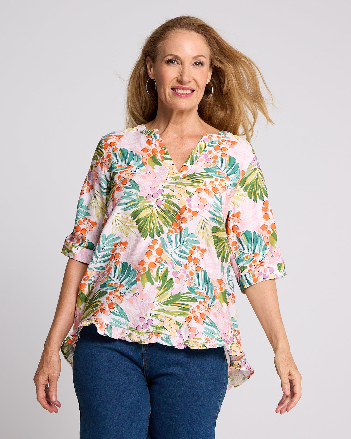 Charlotte Blouse - Queen Palm Tropical