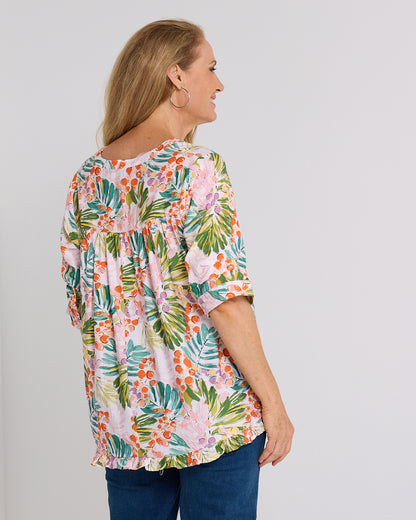 Charlotte Blouse - Queen Palm Tropical