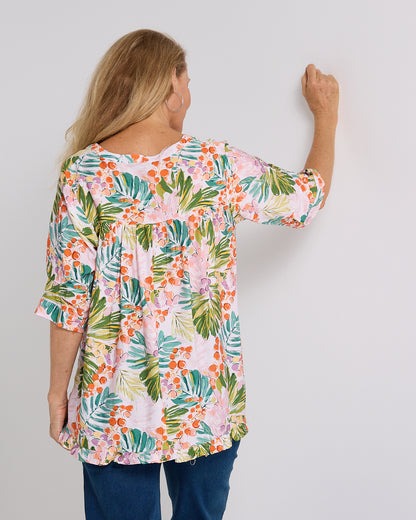 Charlotte Blouse - Queen Palm Tropical