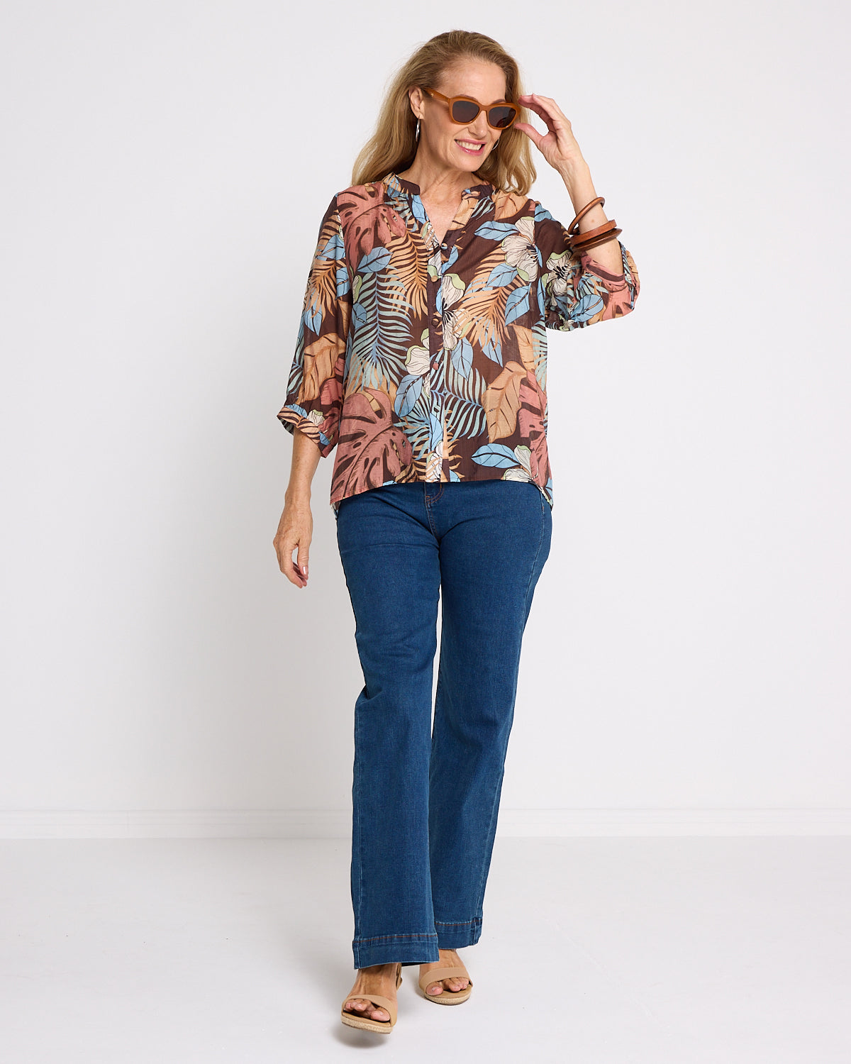 Delilah Blouse - Choc Tropical