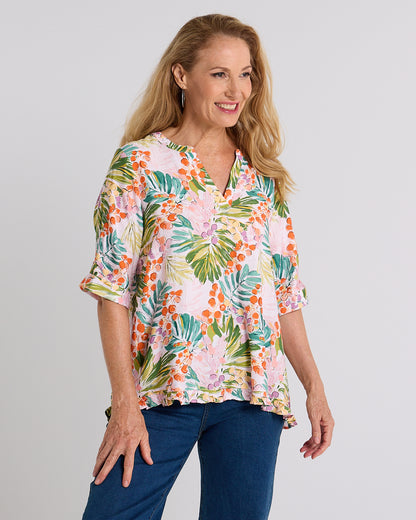 Charlotte Blouse - Queen Palm Tropical