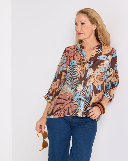 Delilah Blouse - Choc Tropical