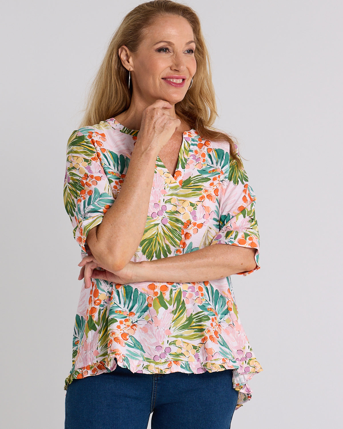 Charlotte Blouse - Queen Palm Tropical