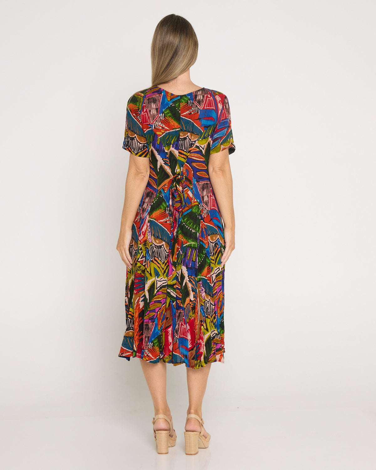 Short Sleeve Godet Dress - Torgua