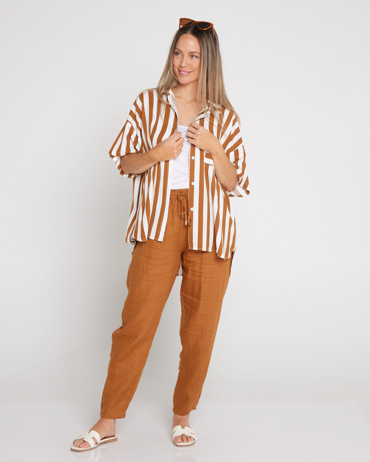 Treville Stripe Shirt - Caramel