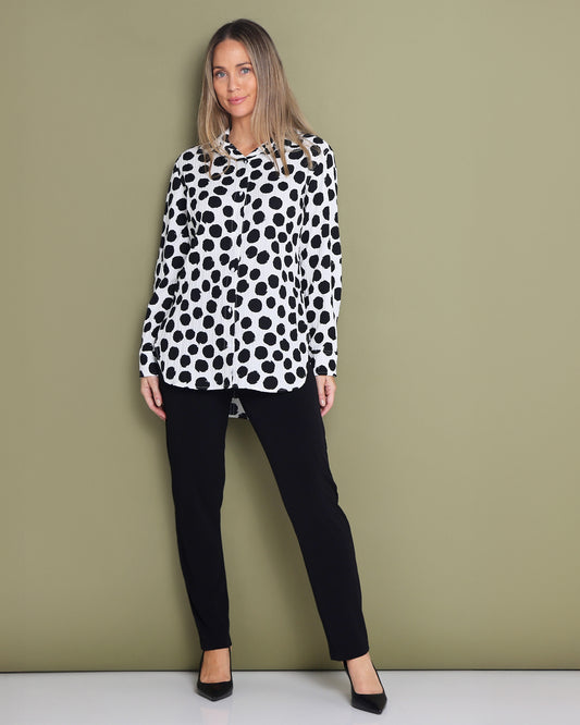 Miranda Blouse - Ivory/Black Spot