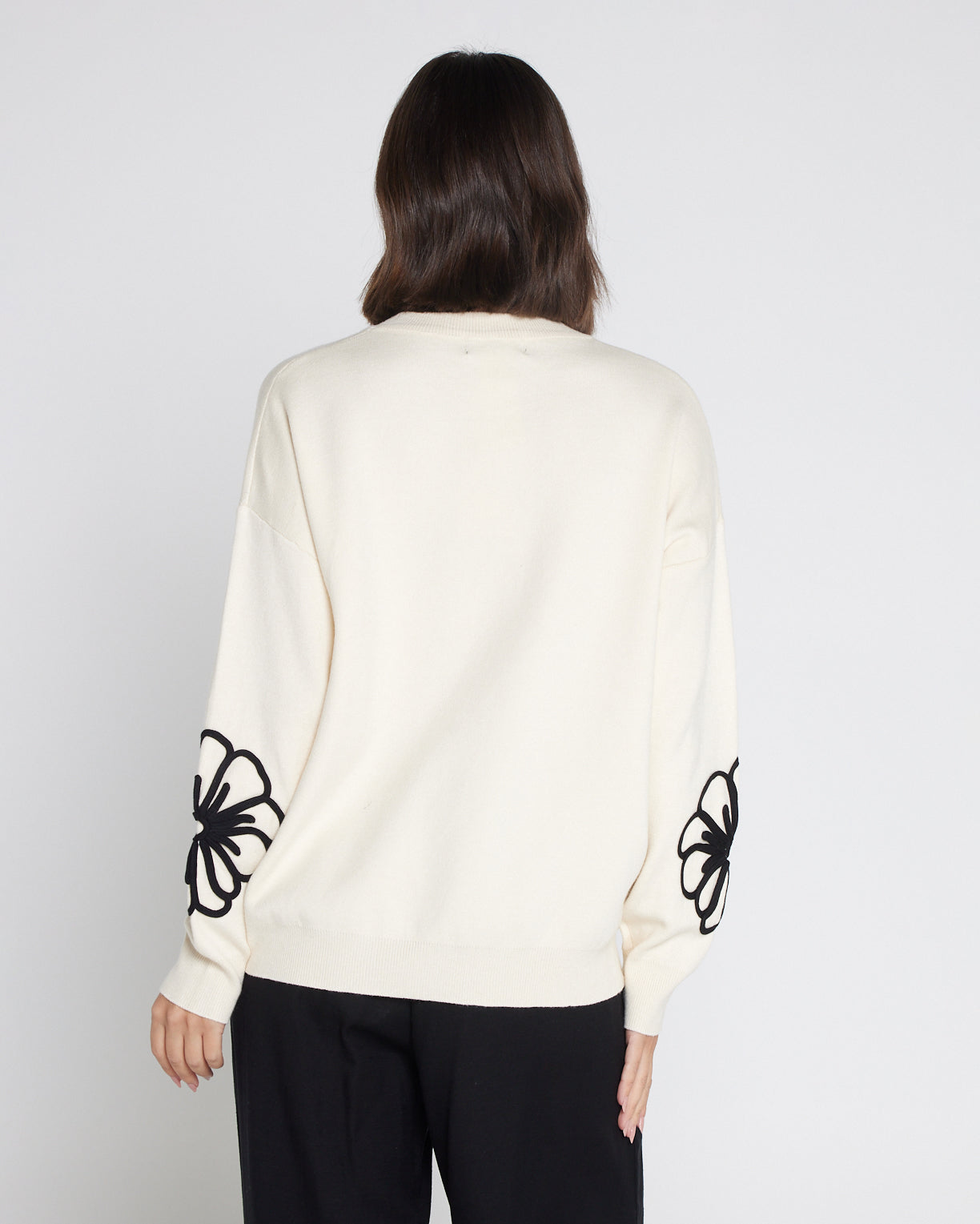 Lucy Floral Knit - Ivory/Black
