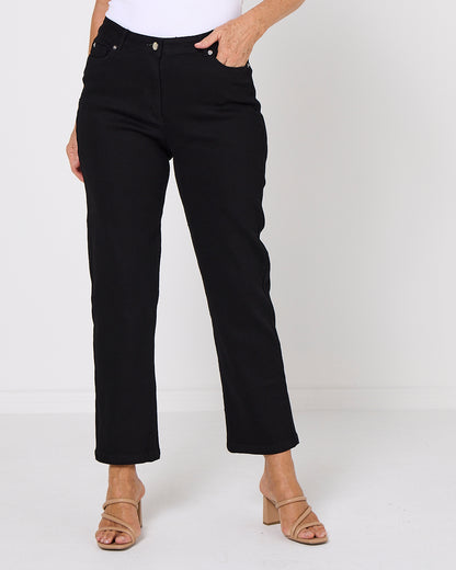 Cordelia St Classic Straight Leg Jeans - Black