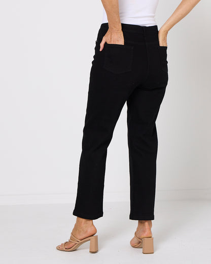 Cordelia St Classic Straight Leg Jeans - Black