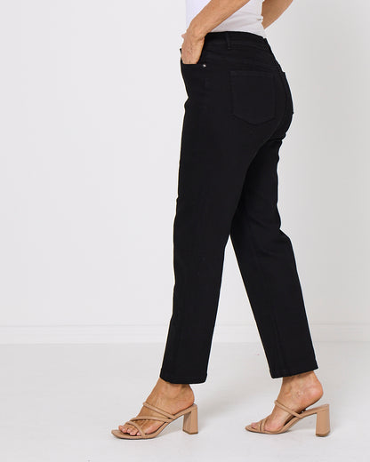 Cordelia St Classic Straight Leg Jeans - Black