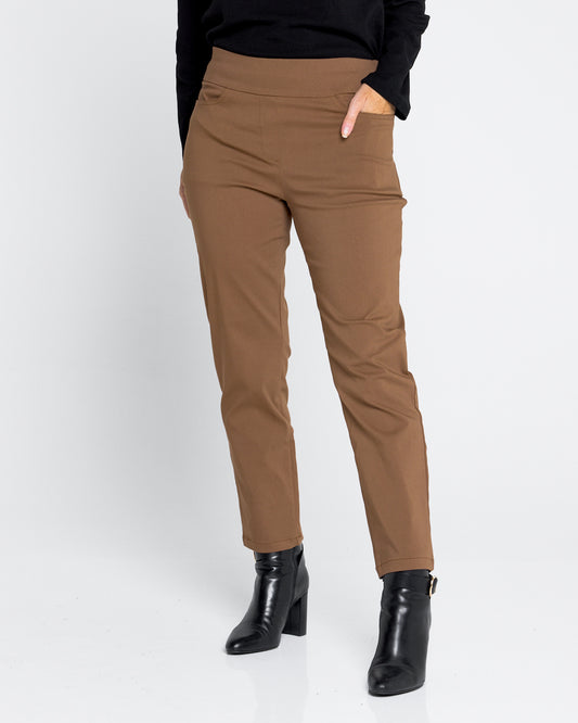 Dana Bengaline Capri Pants - Tan